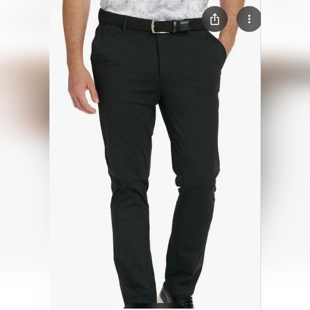 NWT Greg Norman Men Black Chinos 32×29 Tech Tailored. Golf. Athleisure Adjacent